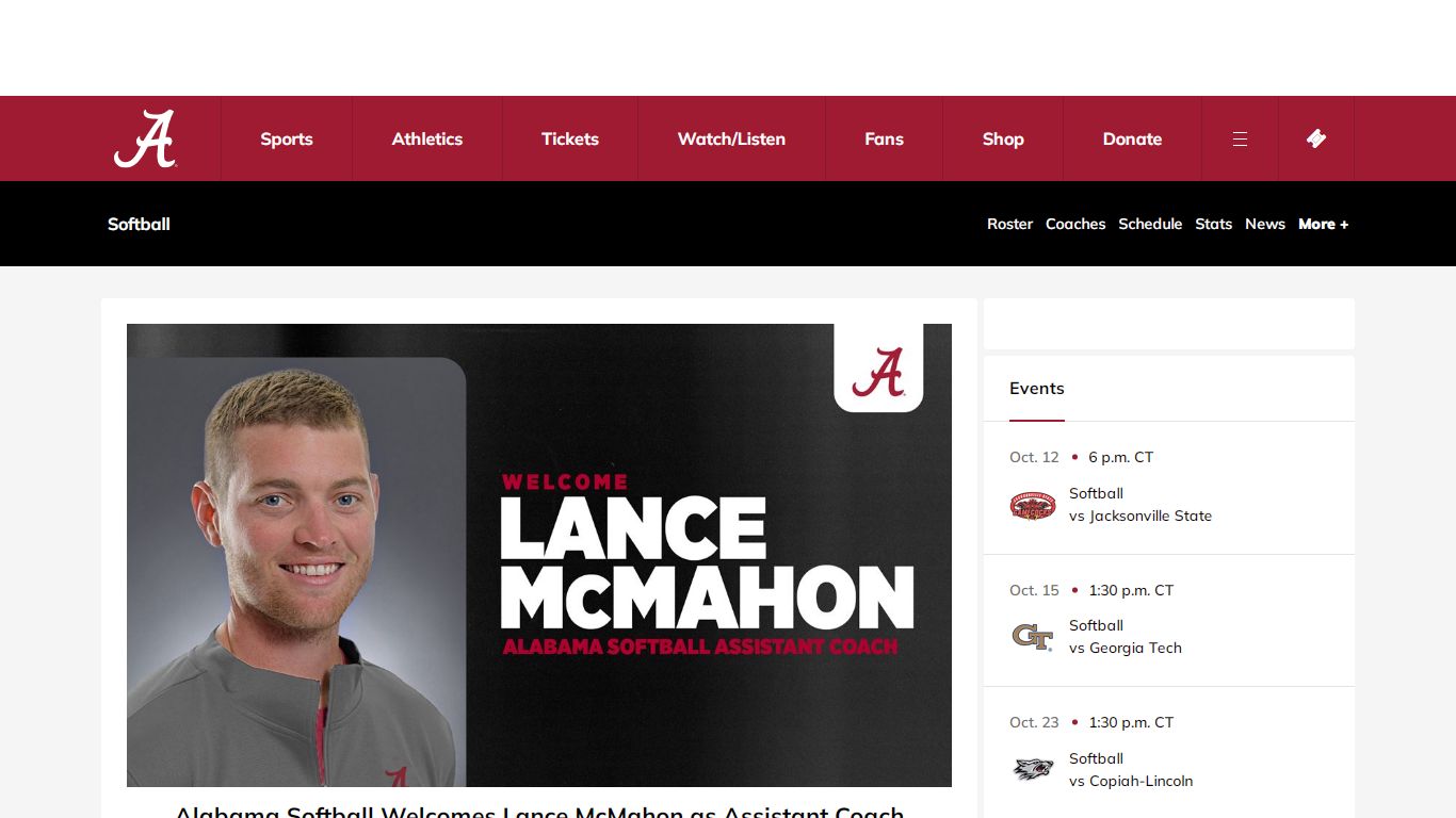 Softball - University of Alabama Athletics - Alabama Crimson Tide softball